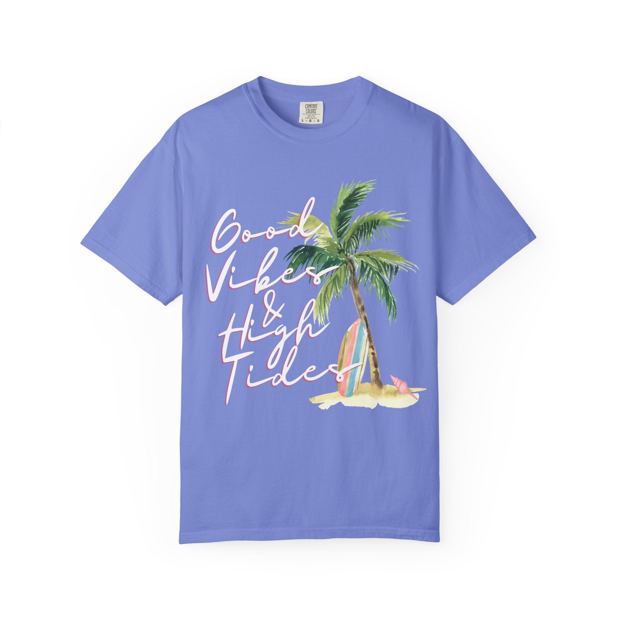 Good Vibes & High Tides T-Shirt — Retro Palm Beach Surf Tee