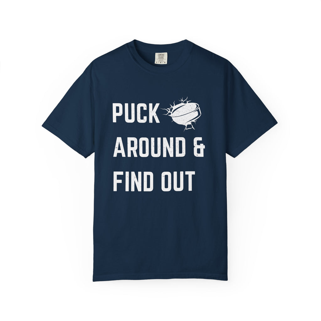 Hockey 'Puck Around & Find Out' Graphic T-Shirt