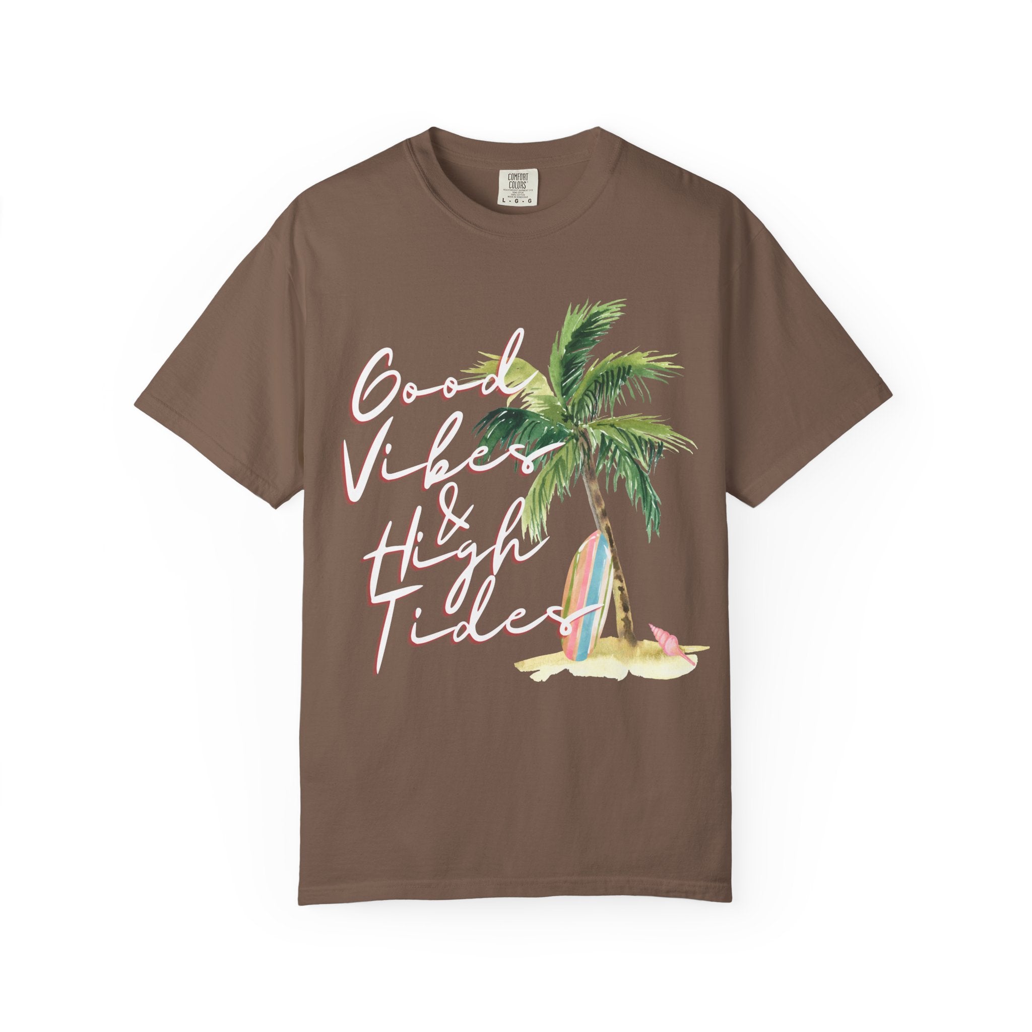 Good Vibes & High Tides T-Shirt — Retro Palm Beach Surf Tee