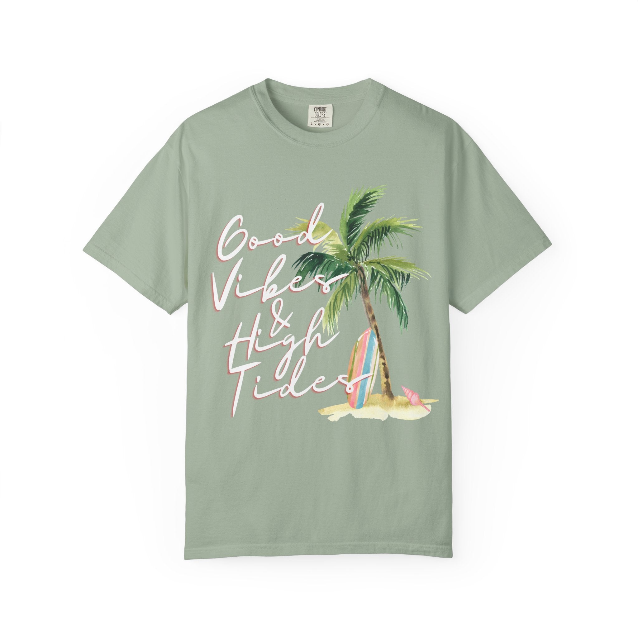 Good Vibes & High Tides T-Shirt — Retro Palm Beach Surf Tee