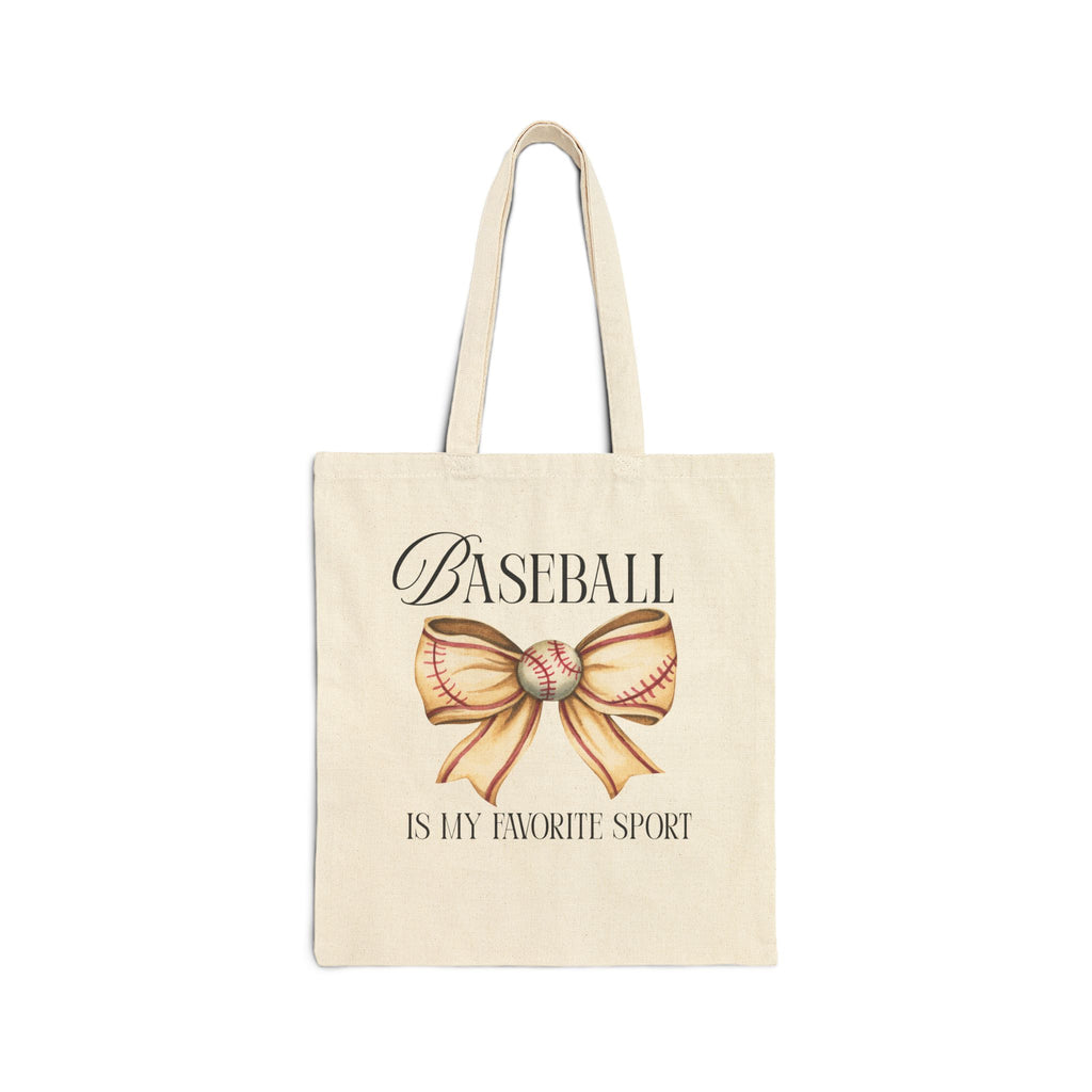 Baseball Bow Canvas Tote