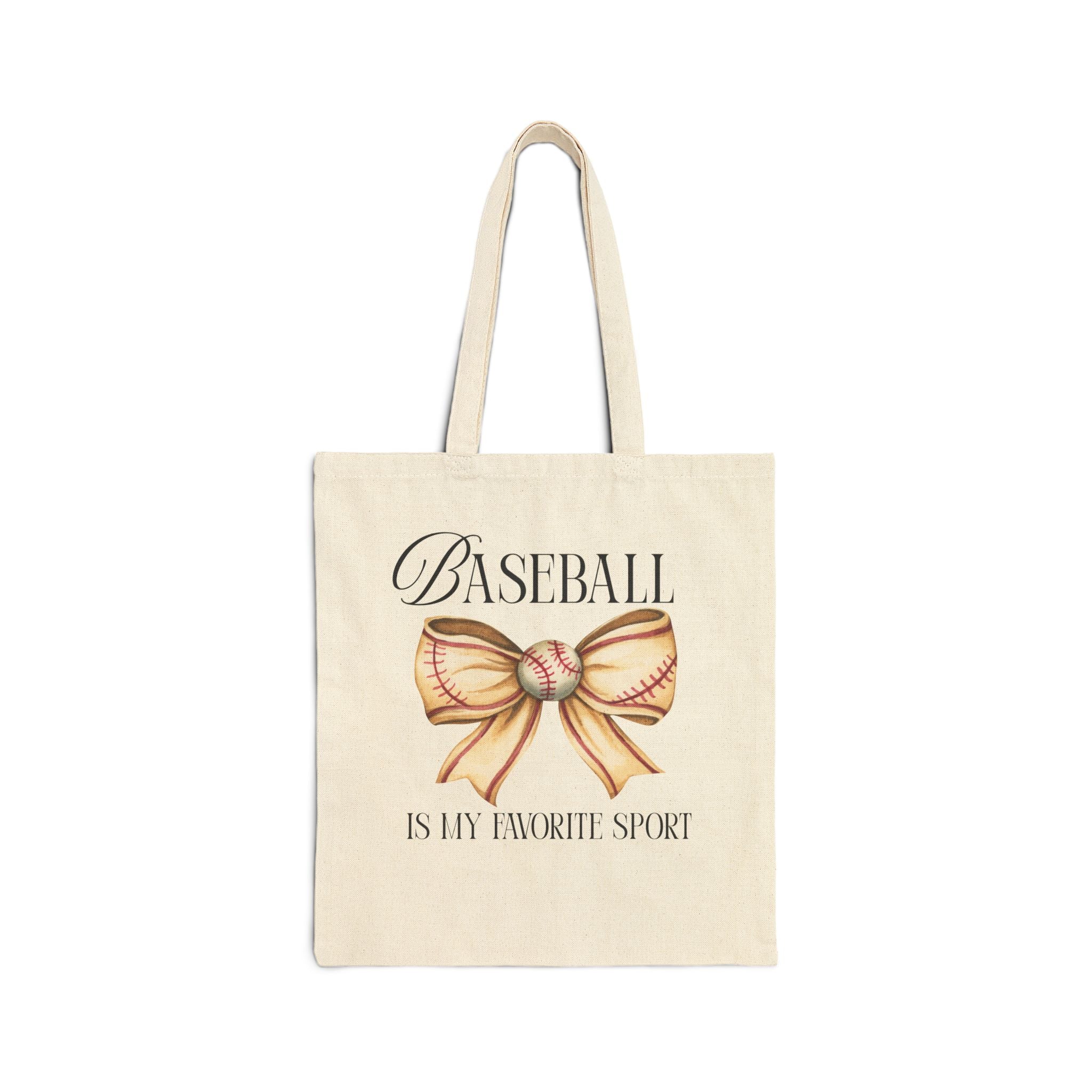 Baseball Bow Canvas Tote