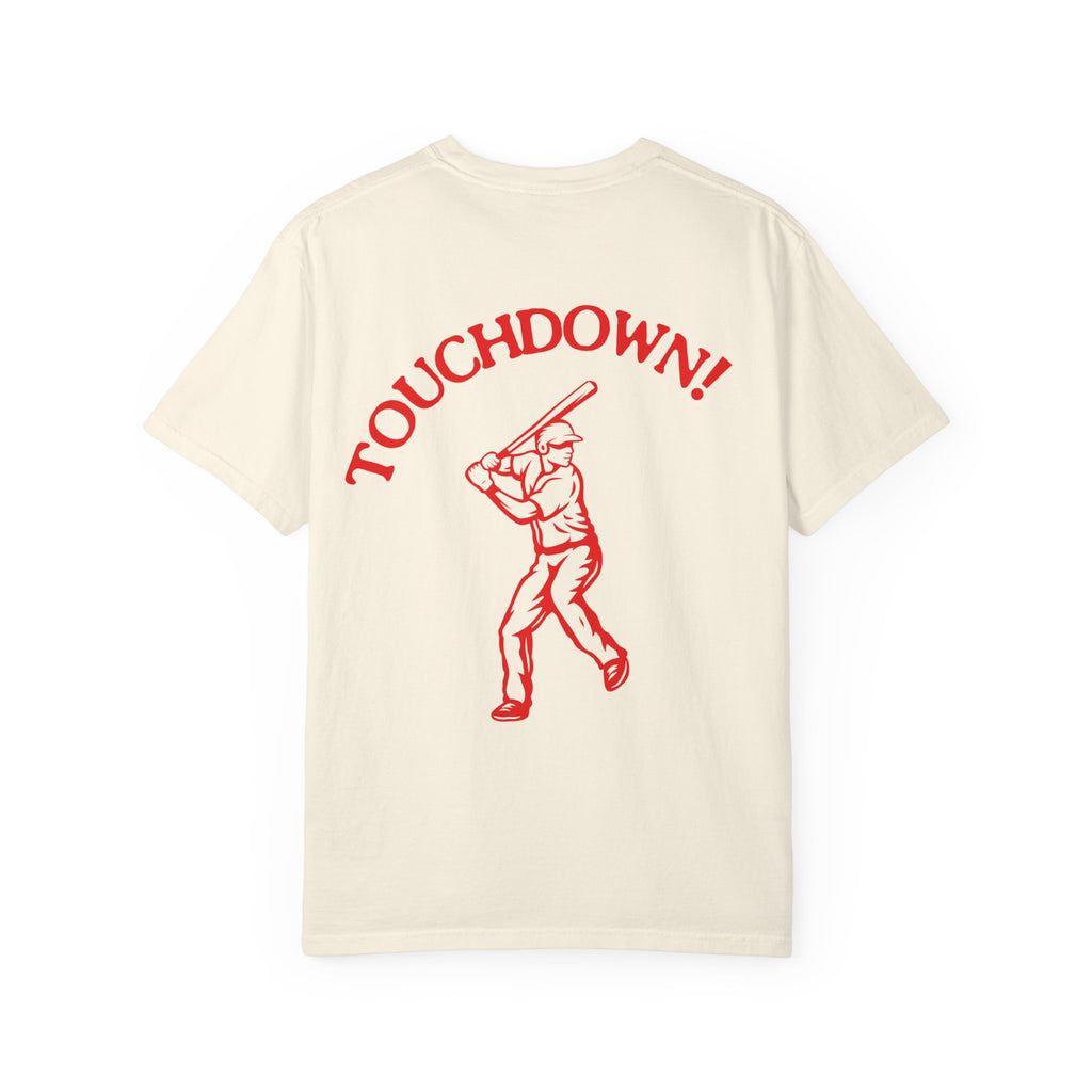 Homerun Hitters Club T-Shirt — Retro Baseball 'Touchdown!' Graphic Tee