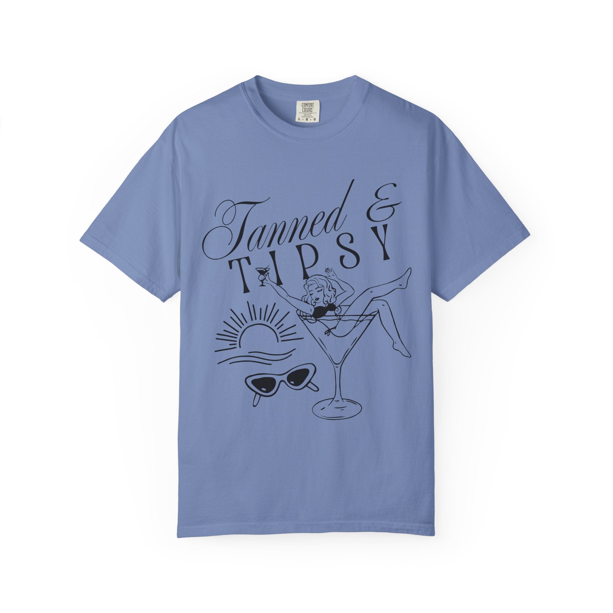Tanned & Tipsy Tee - Vintage Cocktail Beach Graphic T-Shirt