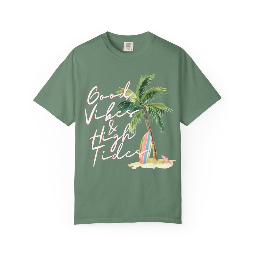 Good Vibes & High Tides T-Shirt — Retro Palm Beach Surf Tee