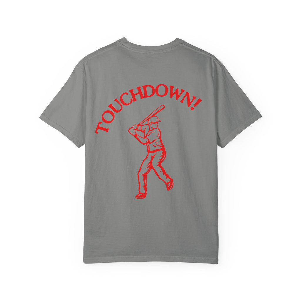 Homerun Hitters Club T-Shirt — Retro Baseball 'Touchdown!' Graphic Tee