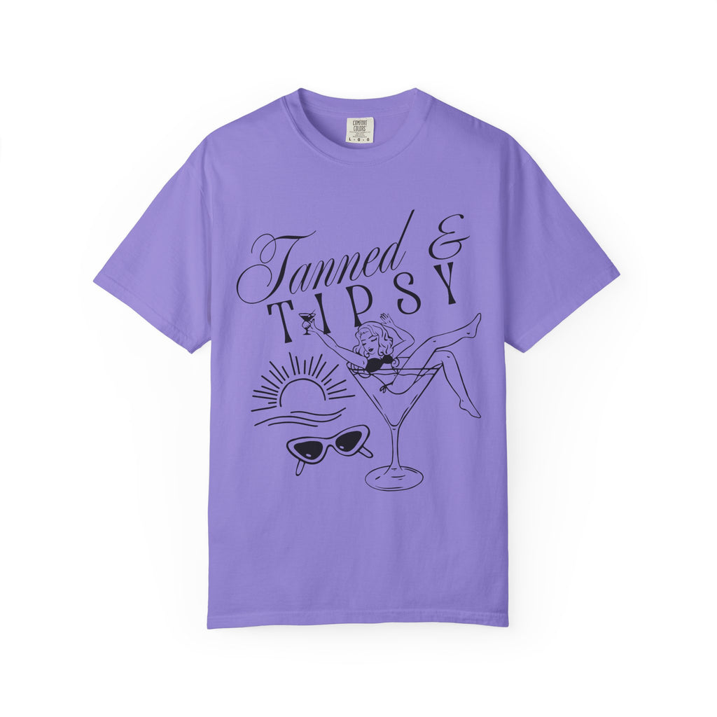 Tanned & Tipsy Tee - Vintage Cocktail Beach Graphic T-Shirt