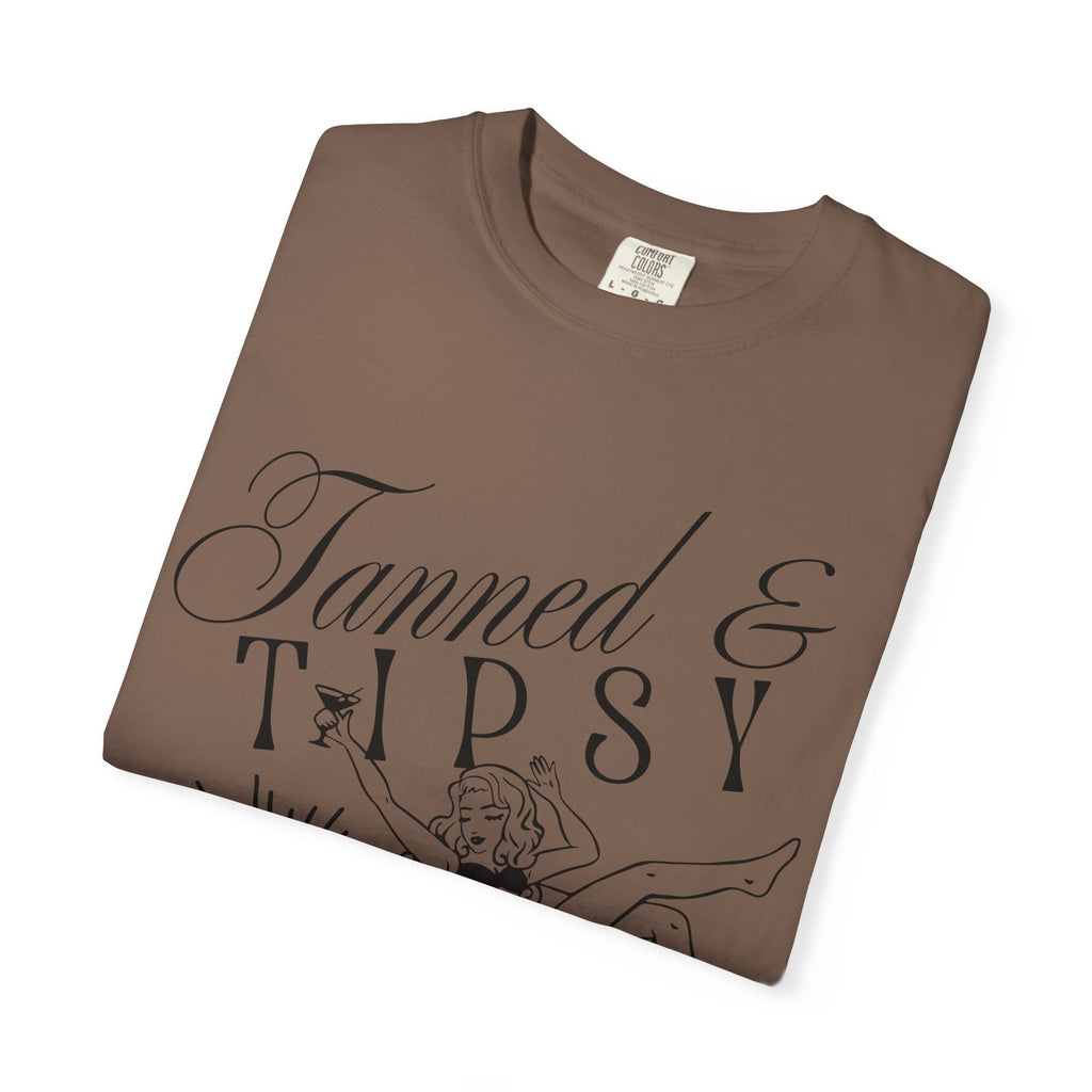 Tanned & Tipsy Tee - Vintage Cocktail Beach Graphic T-Shirt