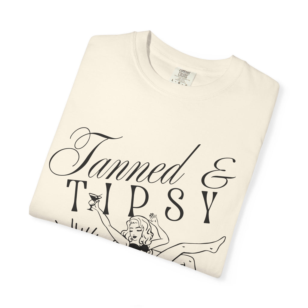 Tanned & Tipsy Tee - Vintage Cocktail Beach Graphic T-Shirt