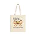 Softball Bow Canvas Tote