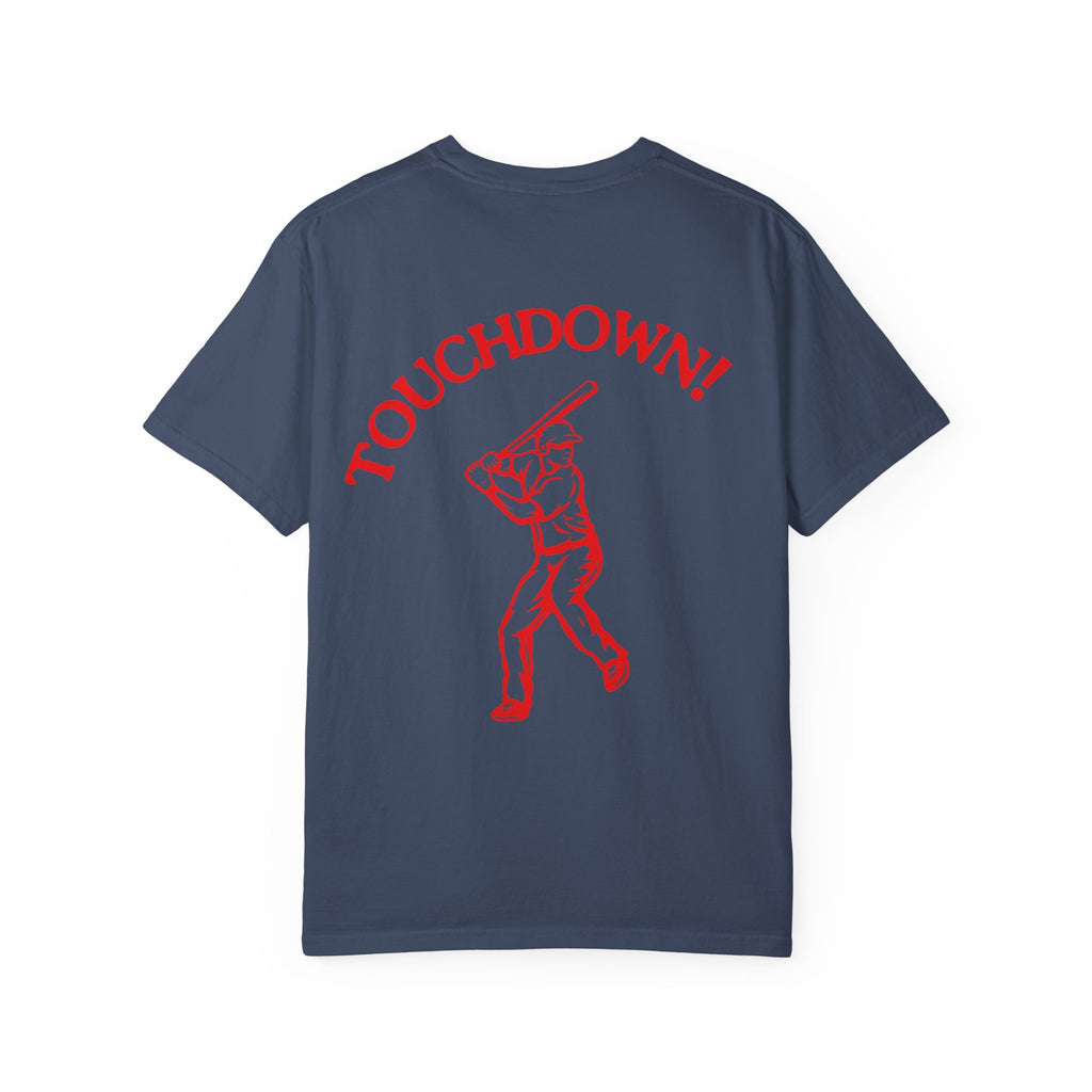 Homerun Hitters Club T-Shirt — Retro Baseball 'Touchdown!' Graphic Tee