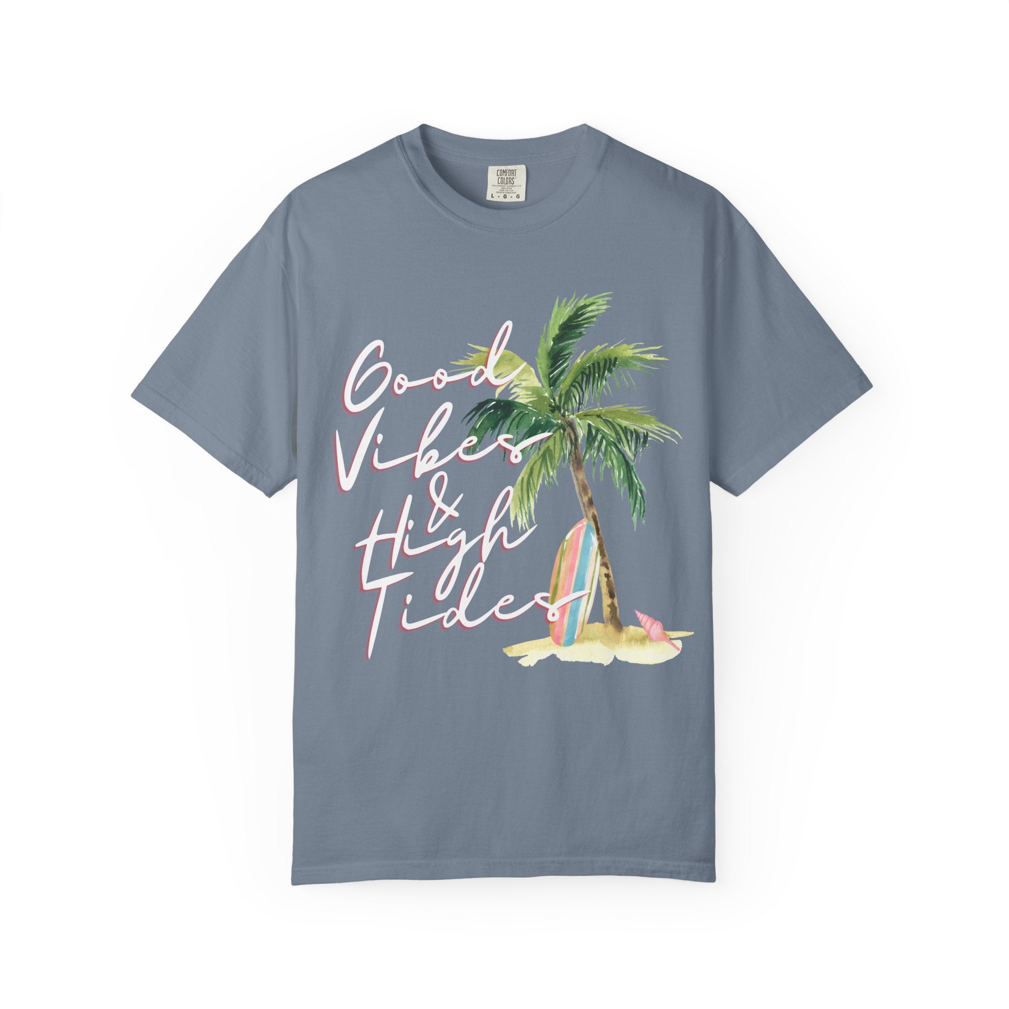 Good Vibes & High Tides T-Shirt — Retro Palm Beach Surf Tee