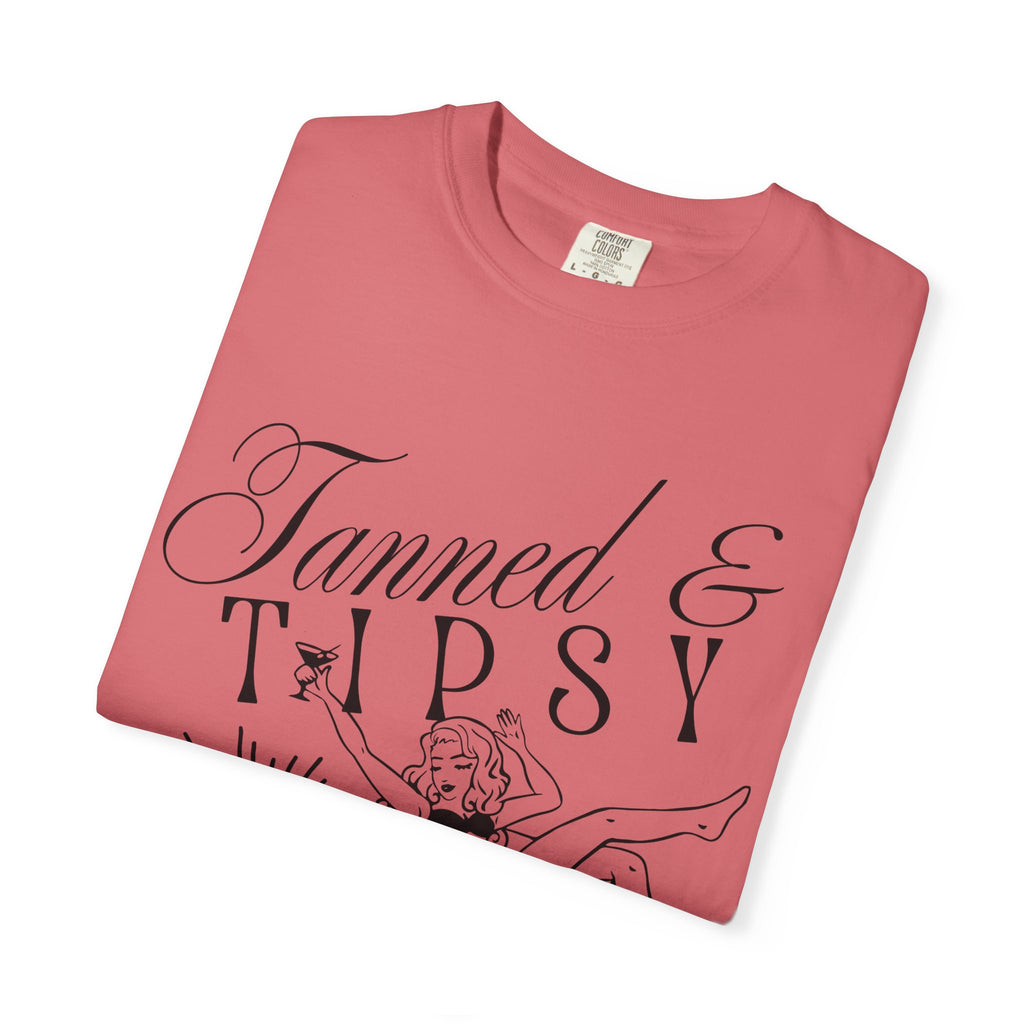 Tanned & Tipsy Tee - Vintage Cocktail Beach Graphic T-Shirt