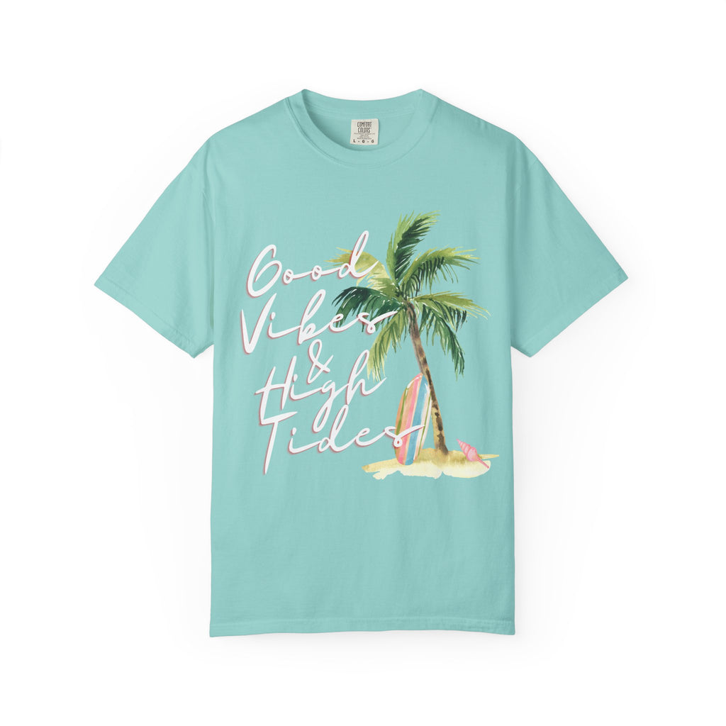 Good Vibes & High Tides T-Shirt — Retro Palm Beach Surf Tee