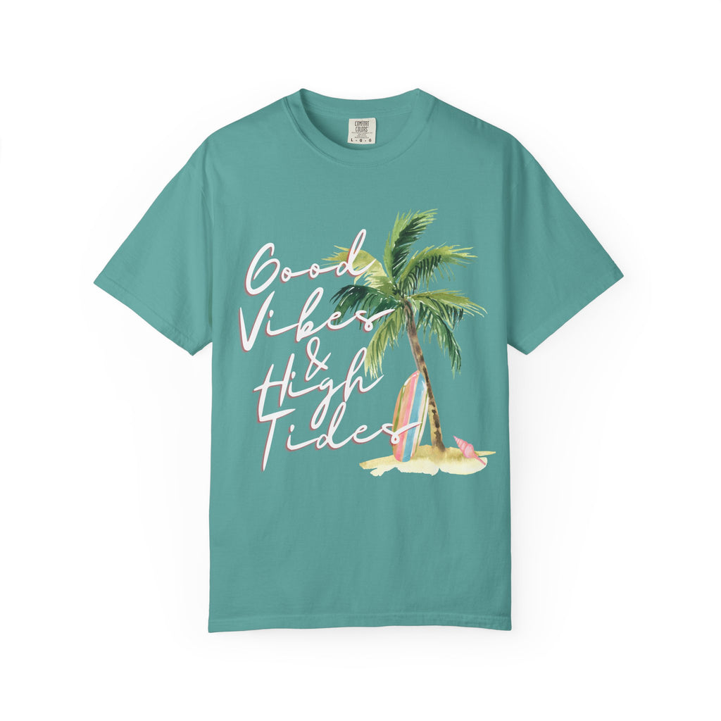 Good Vibes & High Tides T-Shirt — Retro Palm Beach Surf Tee