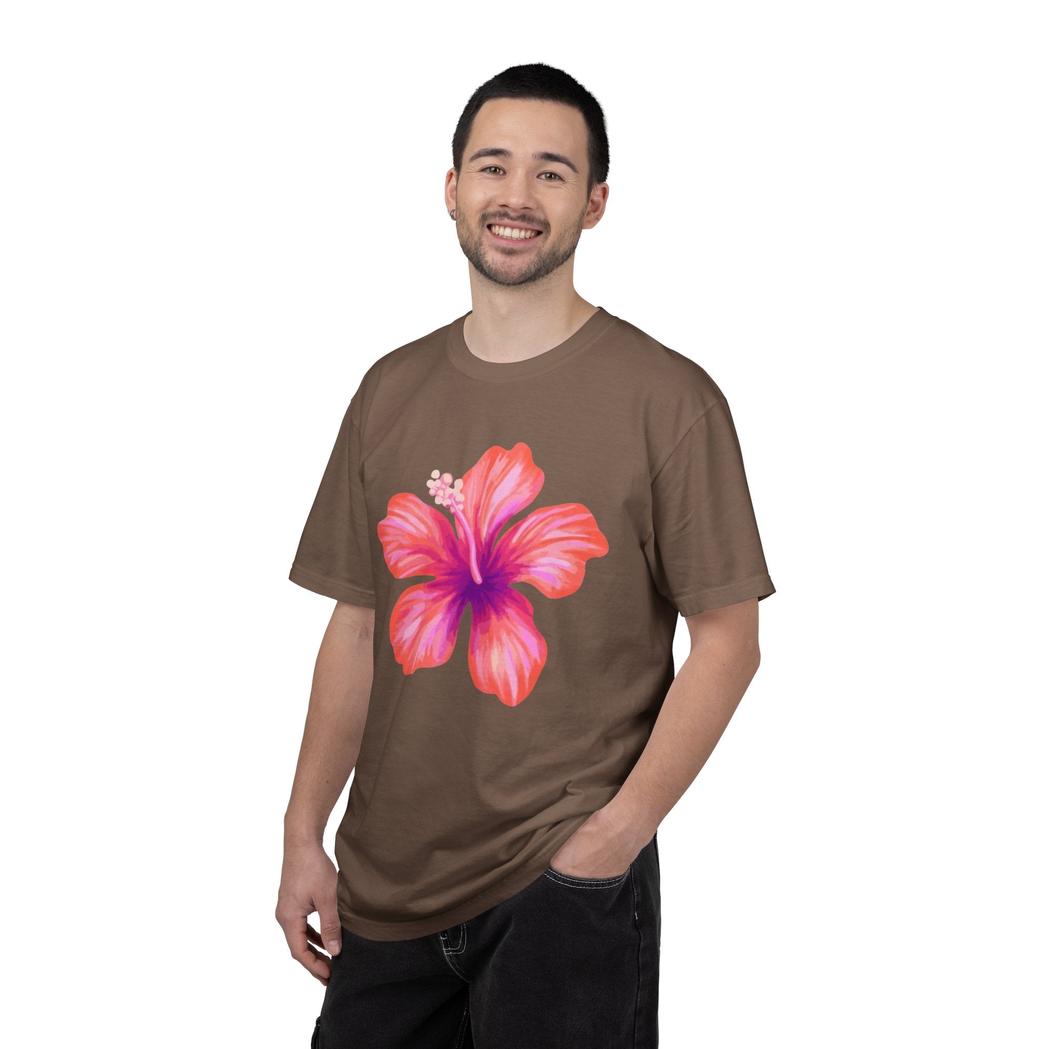 Hibiscus Floral T-Shirt – Tropical Pink Flower Tee