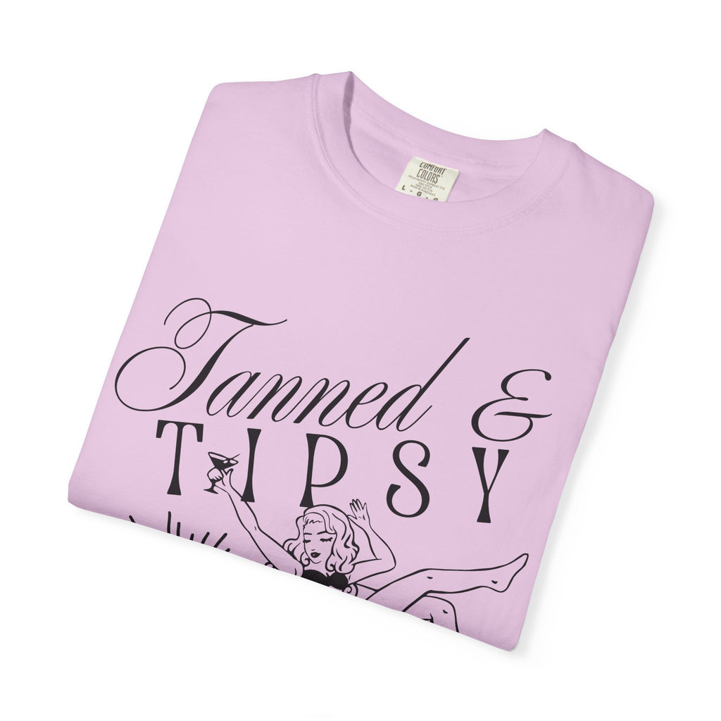Tanned & Tipsy Tee - Vintage Cocktail Beach Graphic T-Shirt