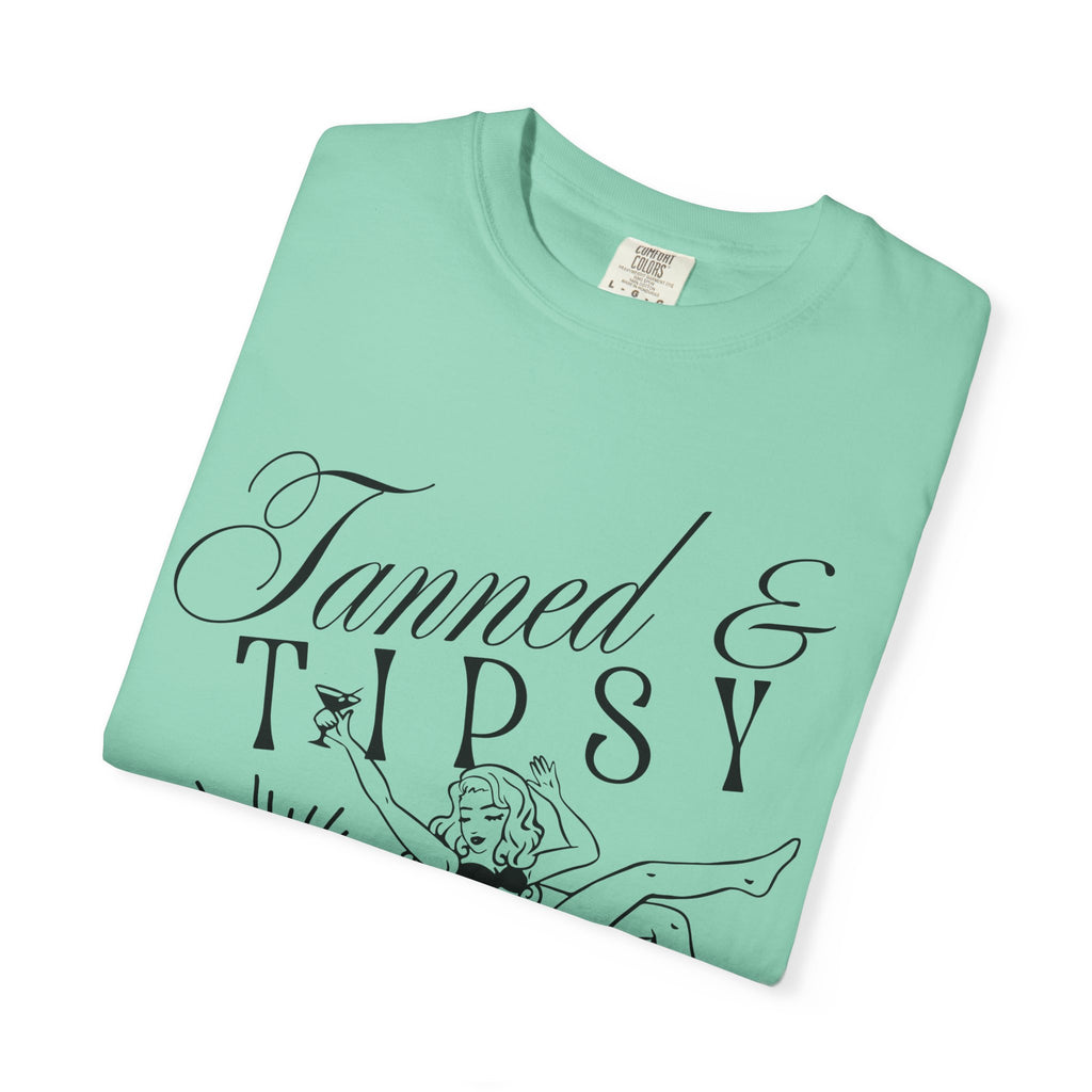Tanned & Tipsy Tee - Vintage Cocktail Beach Graphic T-Shirt