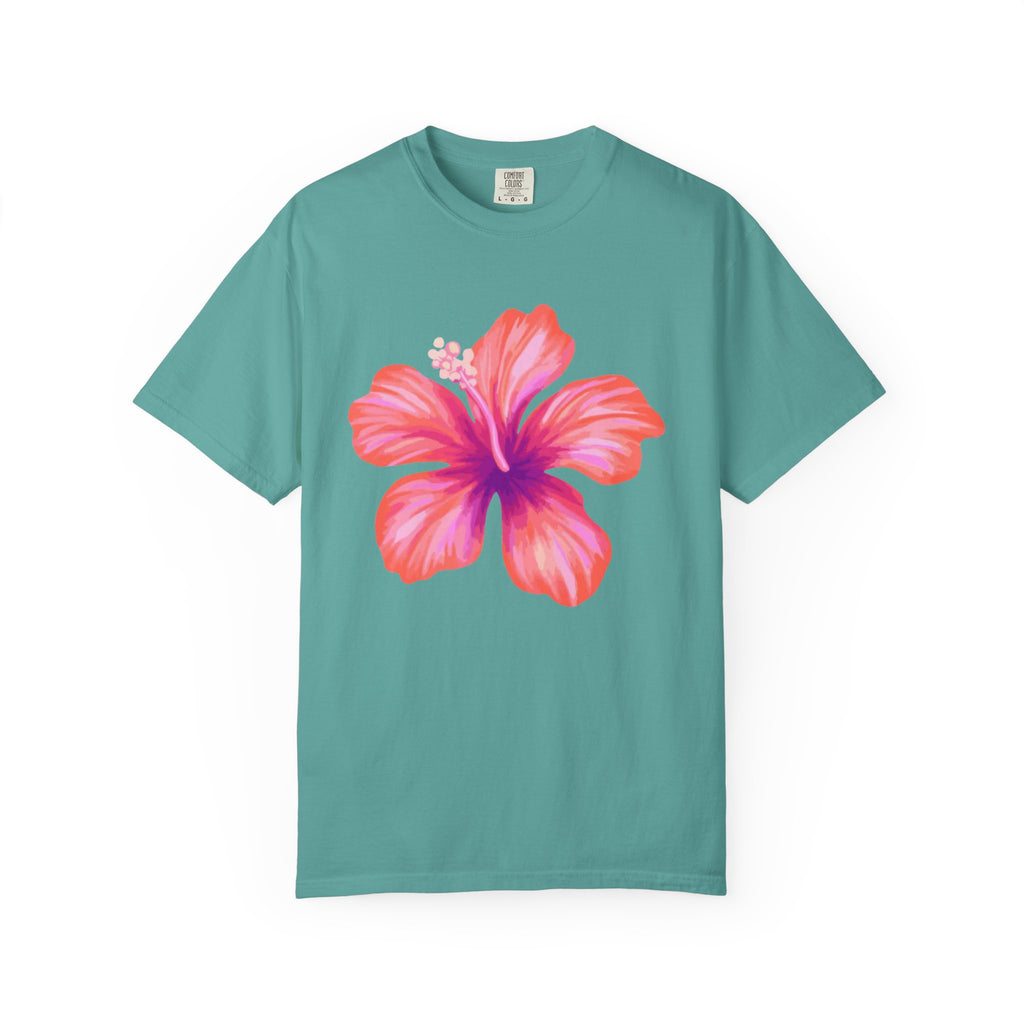 Hibiscus Floral T-Shirt – Tropical Pink Flower Tee