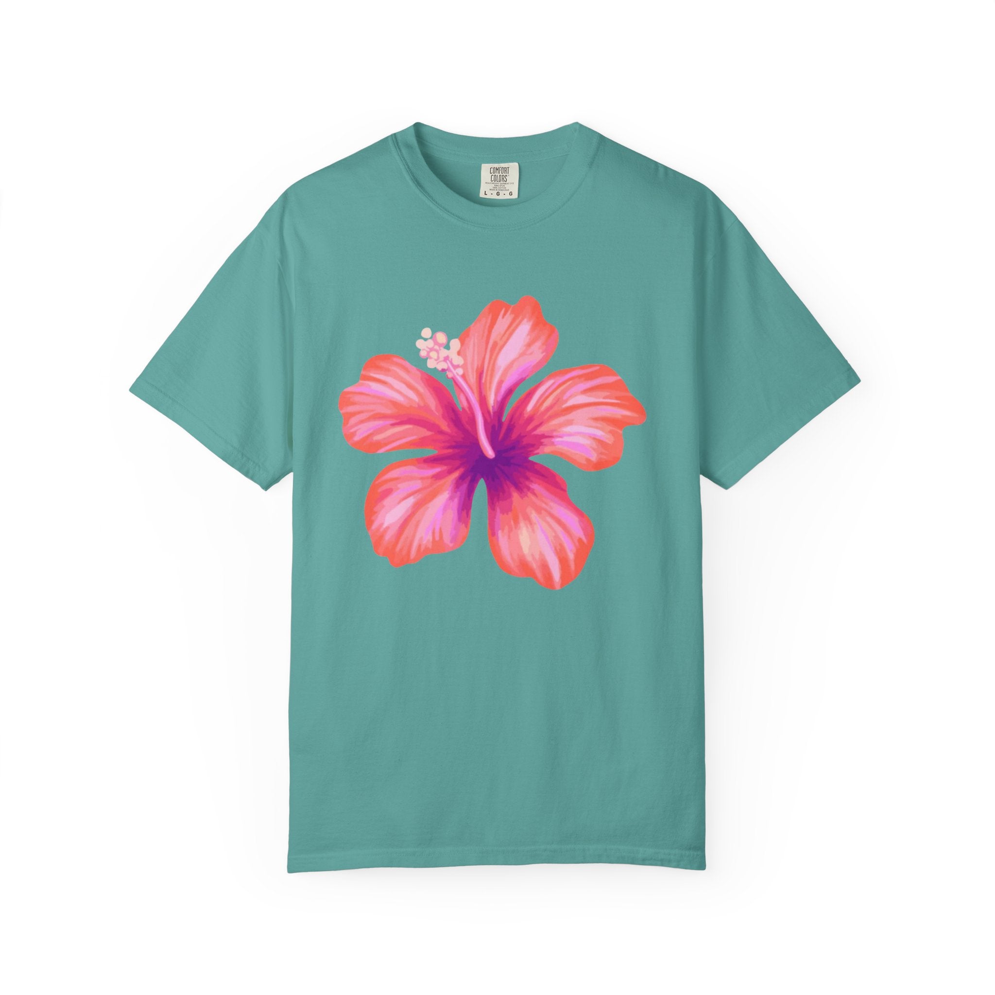 Hibiscus Floral T-Shirt – Tropical Pink Flower Tee