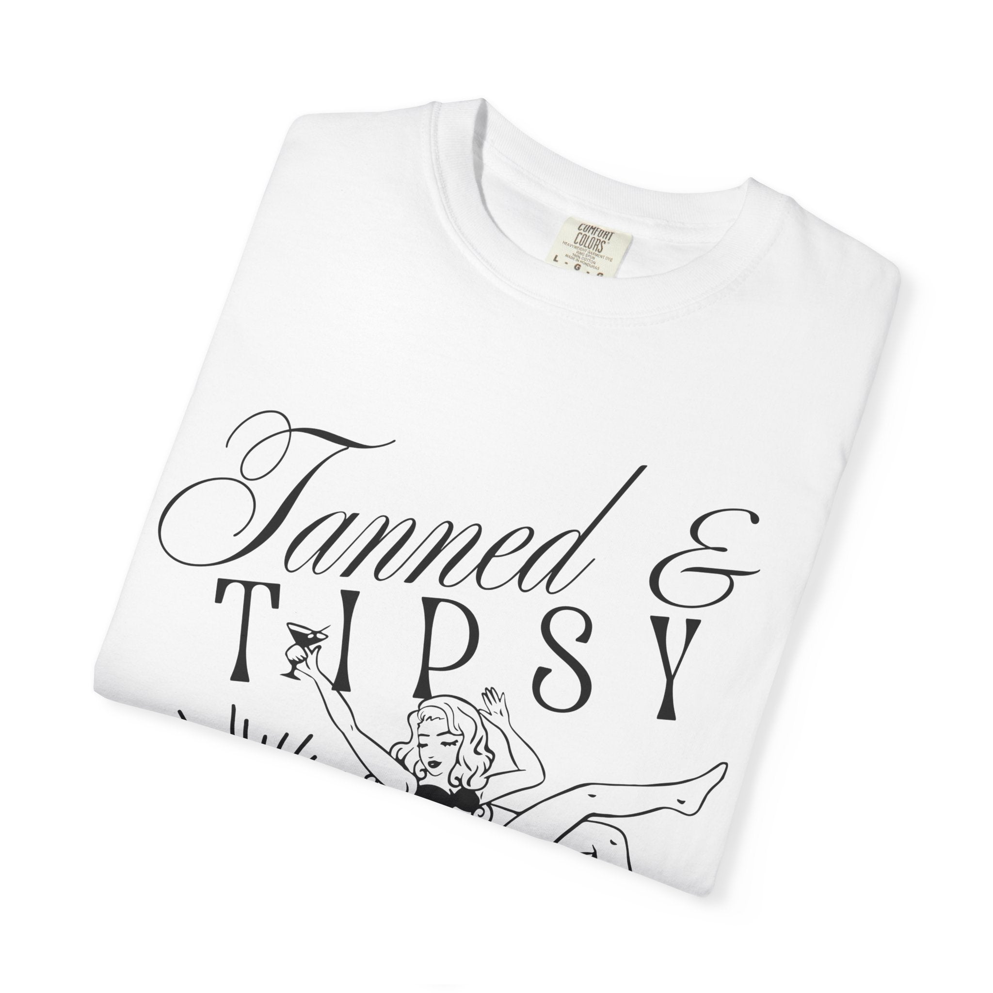 Tanned & Tipsy Tee - Vintage Cocktail Beach Graphic T-Shirt