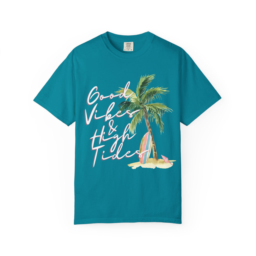 Good Vibes & High Tides T-Shirt — Retro Palm Beach Surf Tee