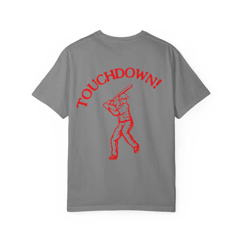 Homerun Hitters Club T-Shirt — Retro Baseball 'Touchdown!' Graphic Tee