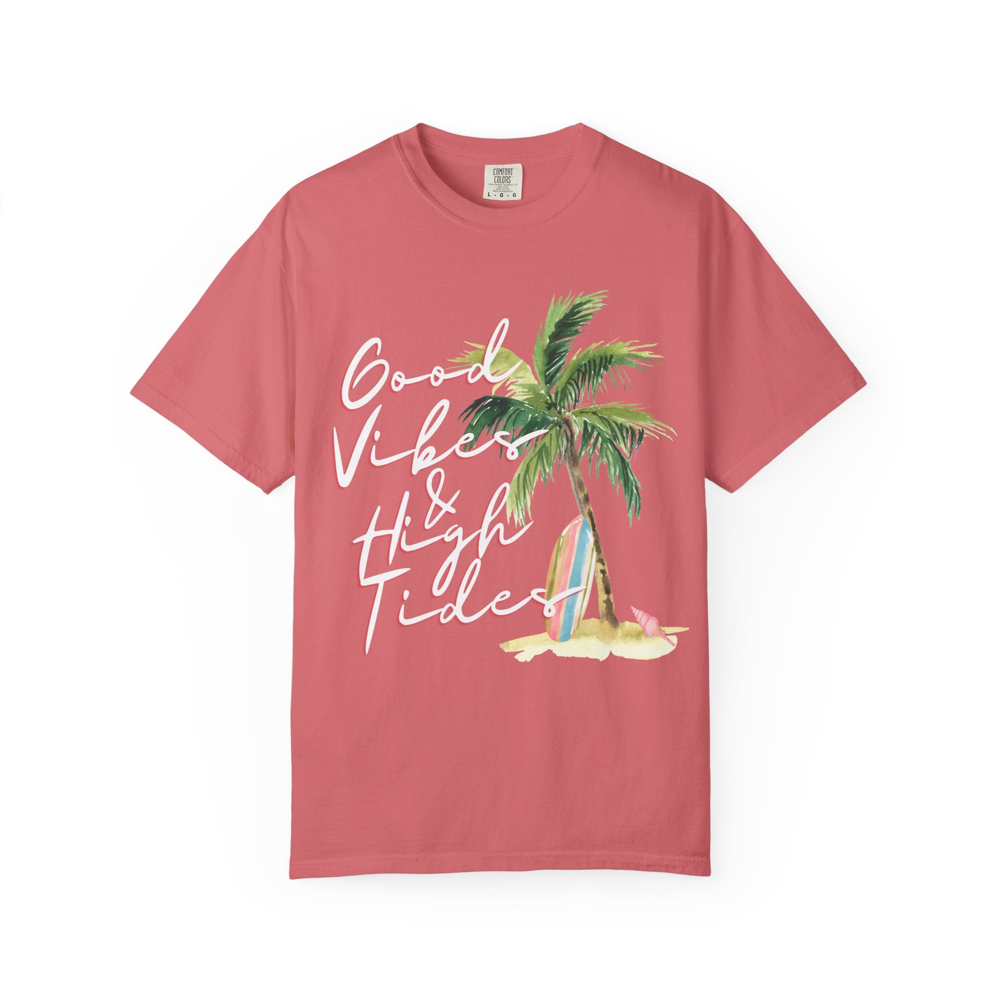 Good Vibes & High Tides T-Shirt — Retro Palm Beach Surf Tee