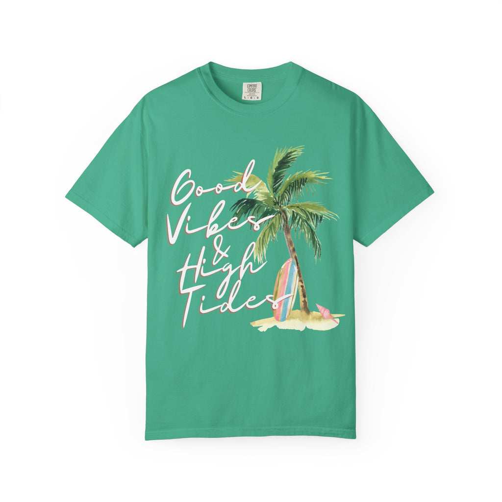 Good Vibes & High Tides T-Shirt — Retro Palm Beach Surf Tee