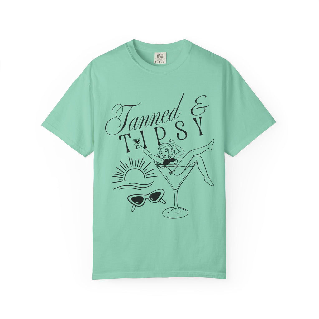 Tanned & Tipsy Tee - Vintage Cocktail Beach Graphic T-Shirt