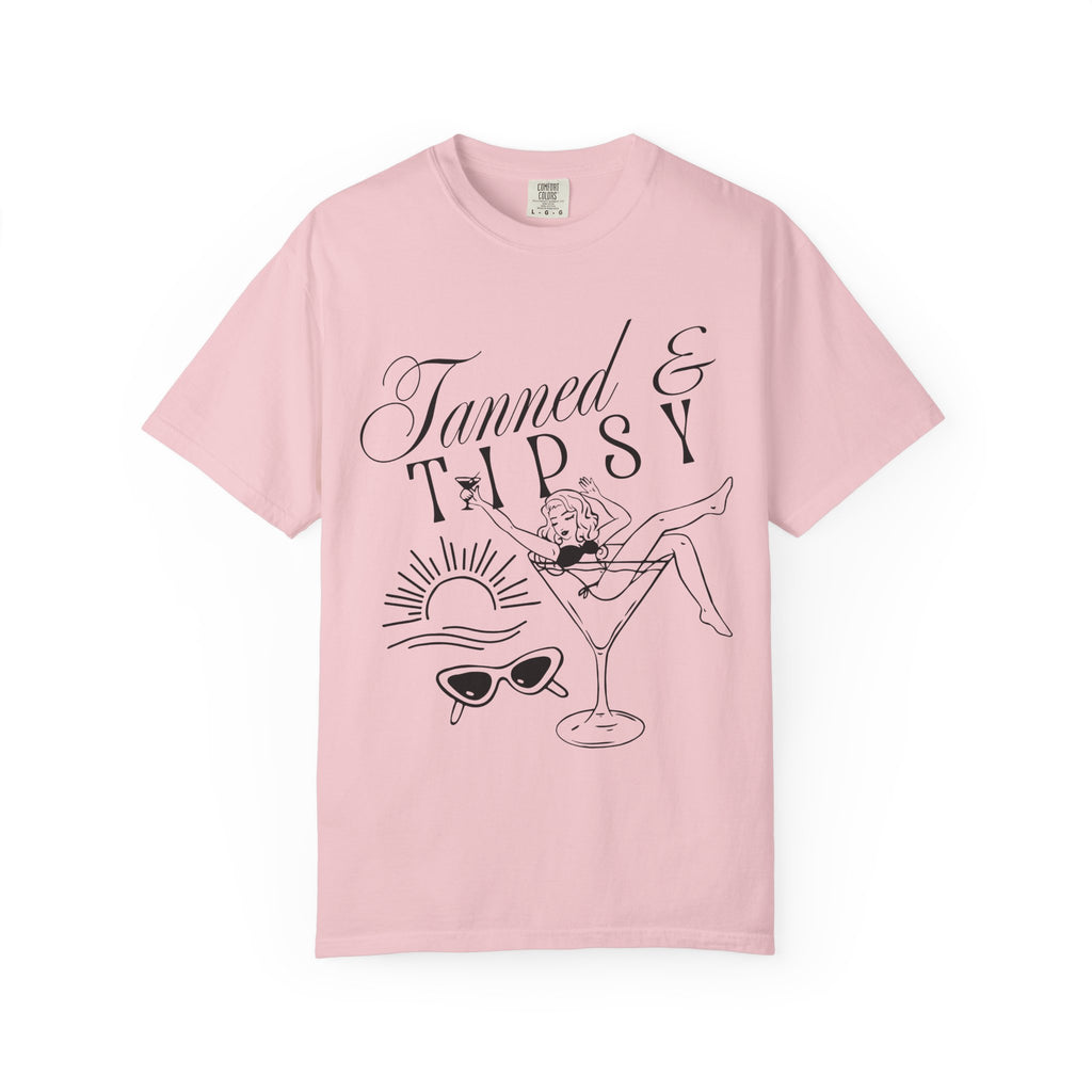 Tanned & Tipsy Tee - Vintage Cocktail Beach Graphic T-Shirt