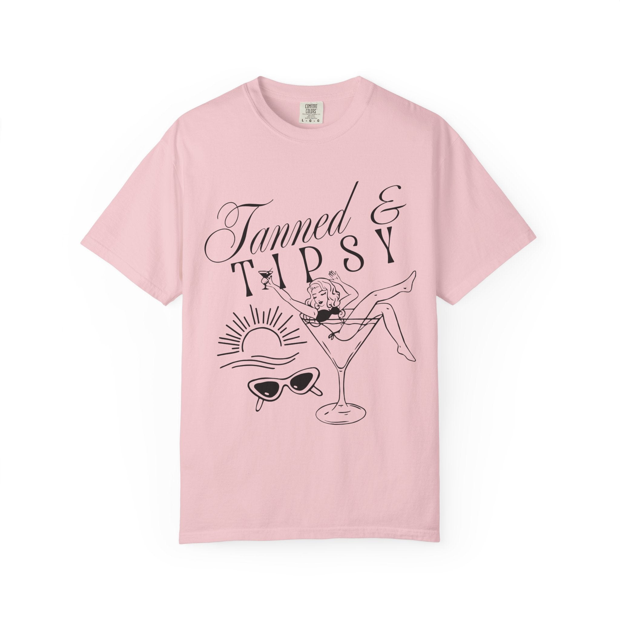 Tanned & Tipsy Tee - Vintage Cocktail Beach Graphic T-Shirt