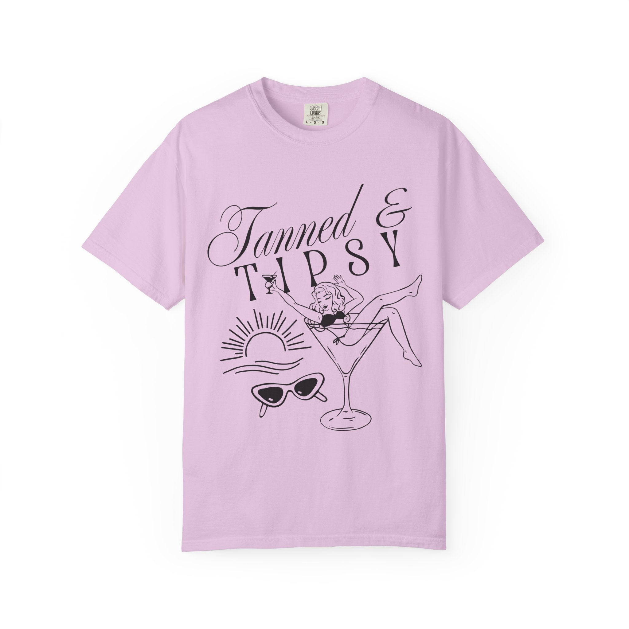 Tanned & Tipsy Tee - Vintage Cocktail Beach Graphic T-Shirt