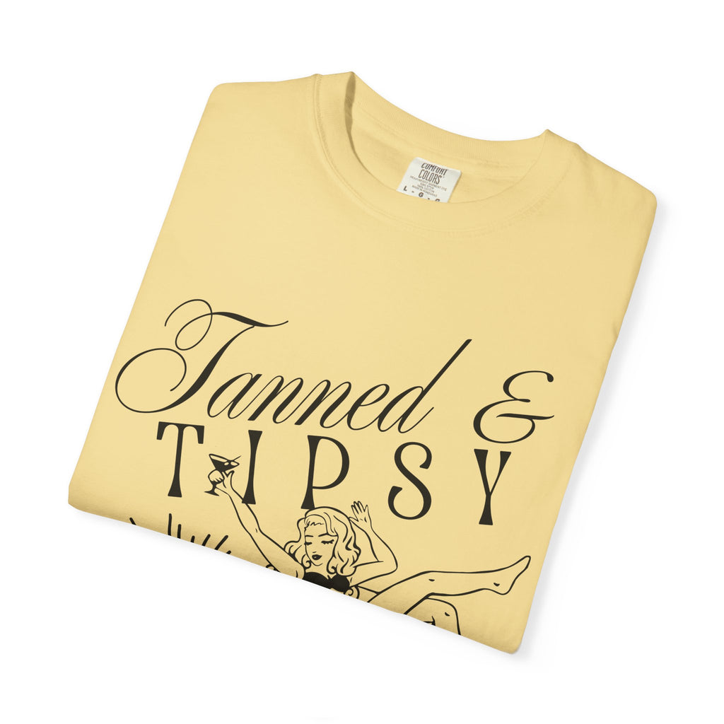 Tanned & Tipsy Tee - Vintage Cocktail Beach Graphic T-Shirt