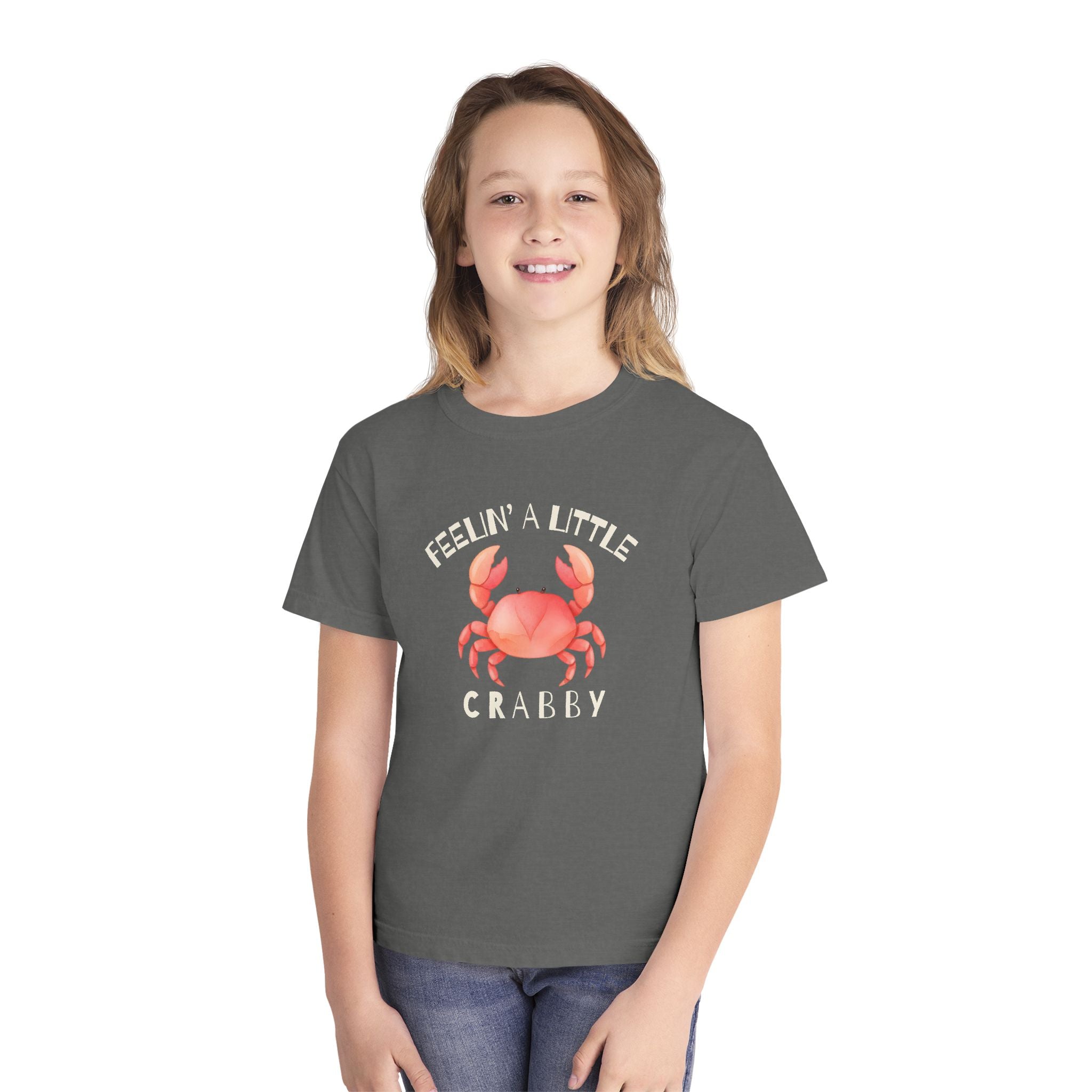 Youth T‑Shirt — "Feelin' A Little Crabby" Cute Crab Graphic Tee