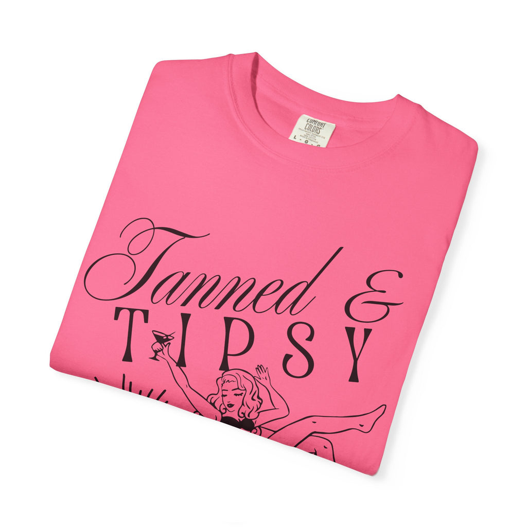Tanned & Tipsy Tee - Vintage Cocktail Beach Graphic T-Shirt
